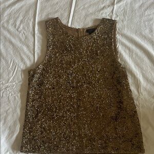 J. Crew Gold Sequin Sleeveless Blouse